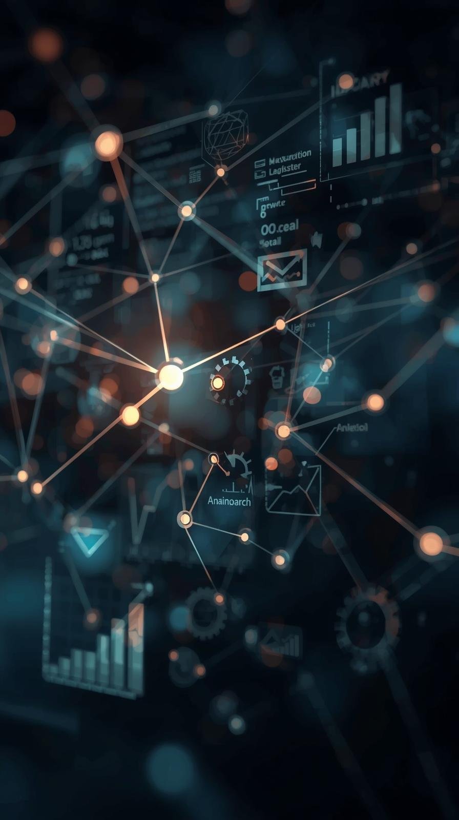 Workflow _ Network Visual__Abstract lines, nodes, or flowcharts showing connections.__Represents leads moving through an automated process.__Works great as a modern, tech-style illustration.__Dashboard _ Analytics Concept__An image or illus